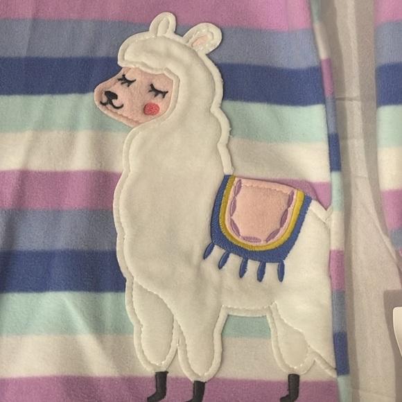 Carter's Toddler Girls Striped Llama Fleece Pajamas - Picture 5 of 6